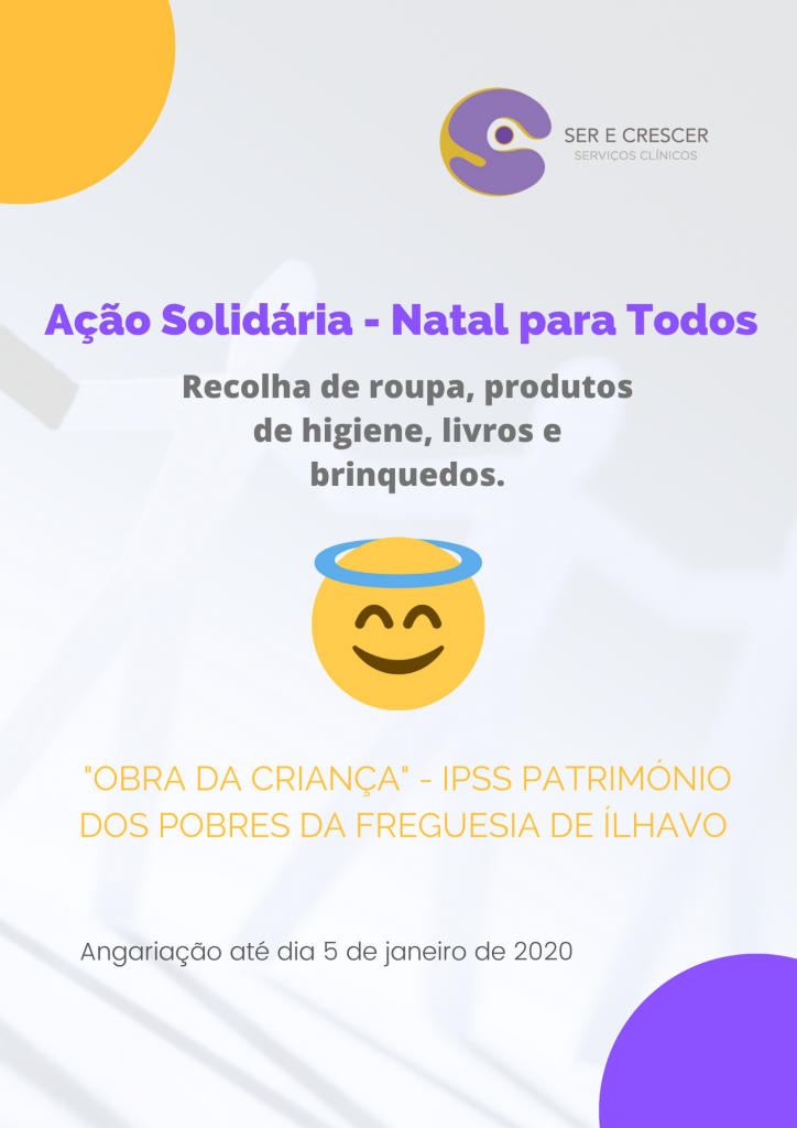 Ação solidária "Natal para Todos" da Ser e Crescer - Serviços Clínicos.